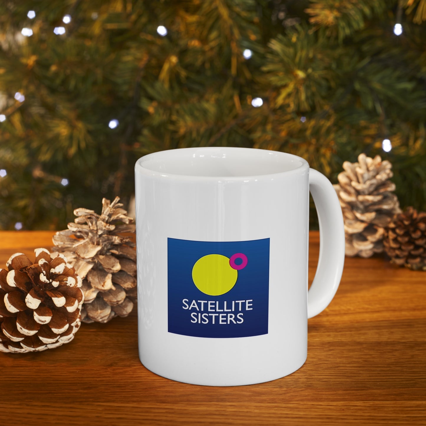 Satellite Sisters Blue Logo Mug Blue