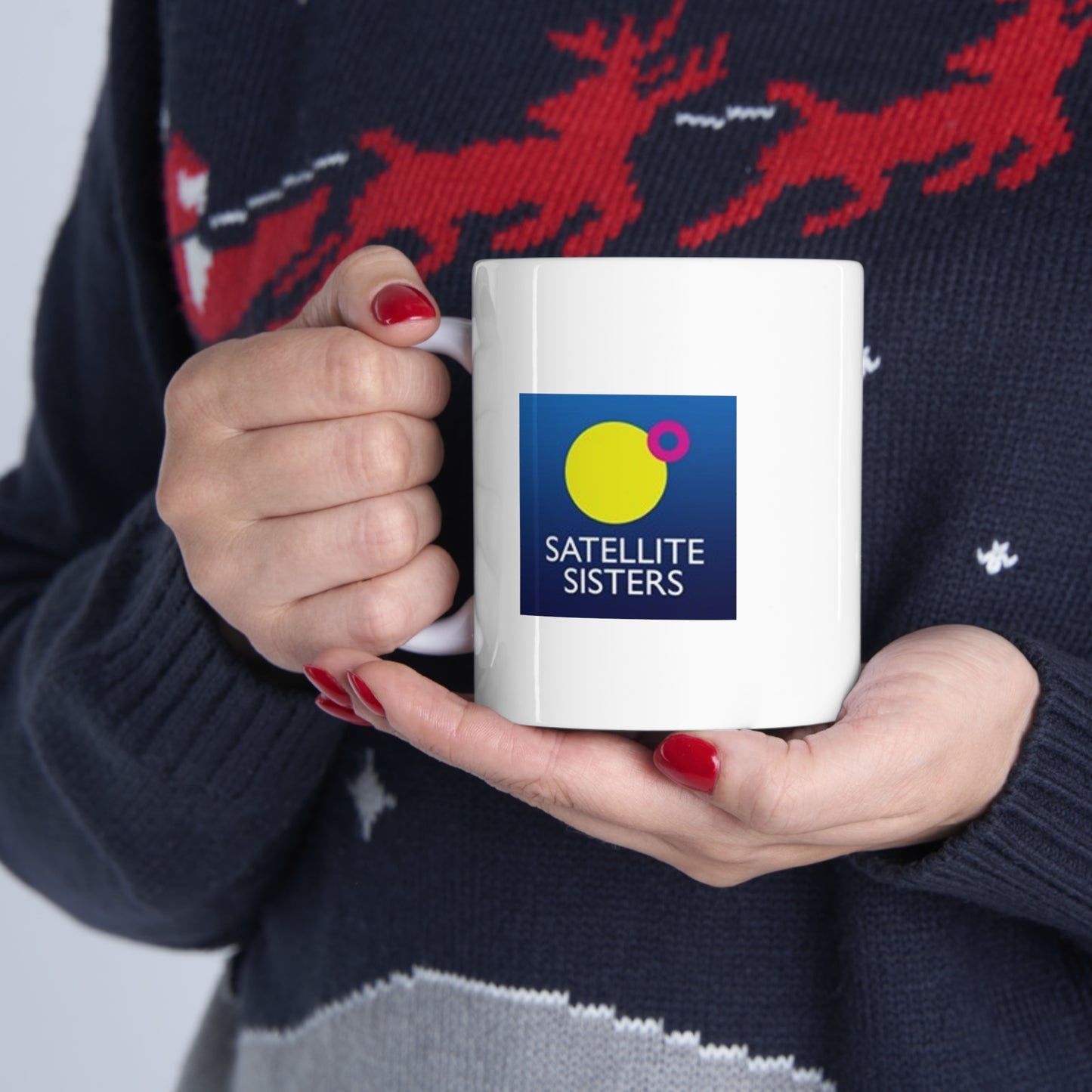 Satellite Sisters Blue Logo Mug Blue