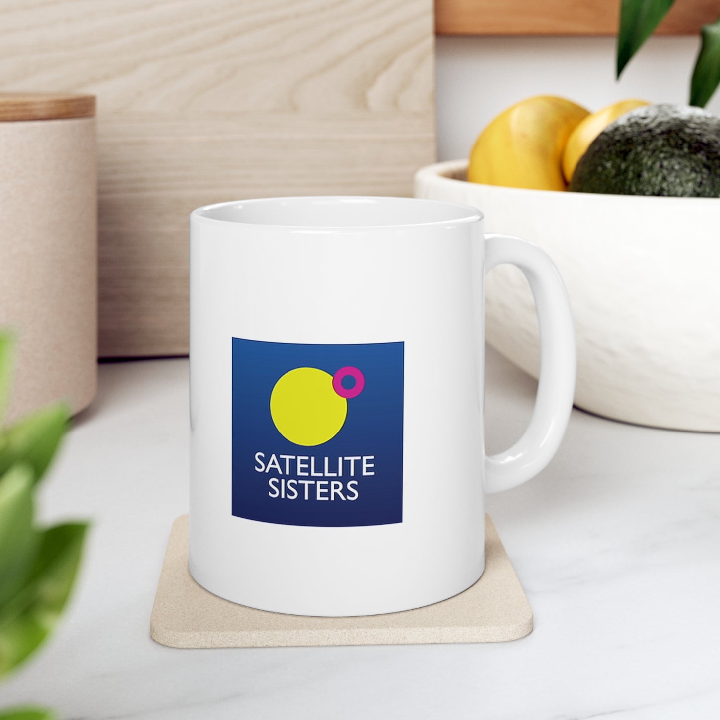 Satellite Sisters Blue Logo Mug Blue