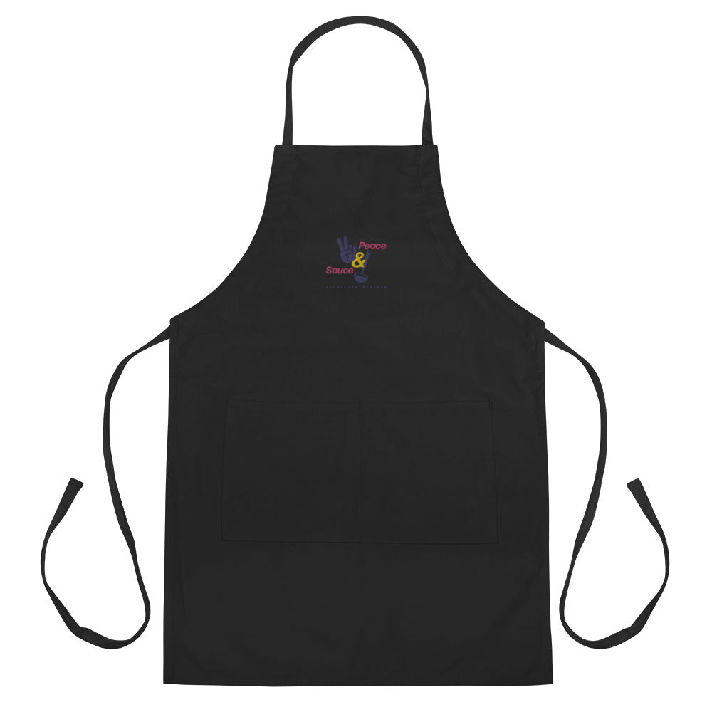 Peace + Sauce Embroidered Apron