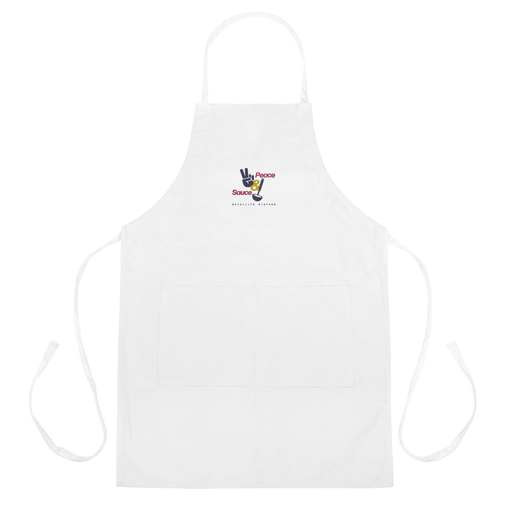 Peace + Sauce Embroidered Apron