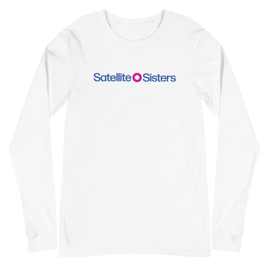 Unisex Long Sleeve Tee Satellite Sisters Logo + Big Fun Weekend Logo